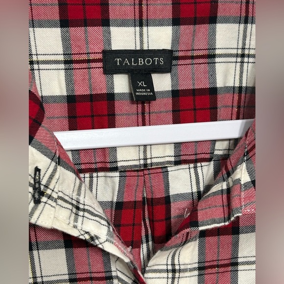 Talbots Plaid Flannel Button Up Shirt - Picture 6 of 8